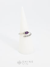 Amethyst Gemstone Adjustable Teardrop Ring - Shine by Evelyn - C1364