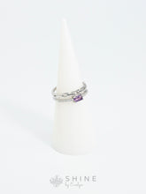 Amethyst Gemstone Double Band Adjustable Ring - Shine by Evelyn - C1371