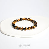 Lightning Tiger's Eye Bracelet - 7A 8MM Beads - Handcrafted - Shine by Evelyn - C0679