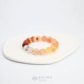 Rutilated Quartz 12mm Crystal Beads Bracelet - Shine by Evelyn -