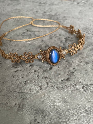 Labradorite Macrame Choker Necklace