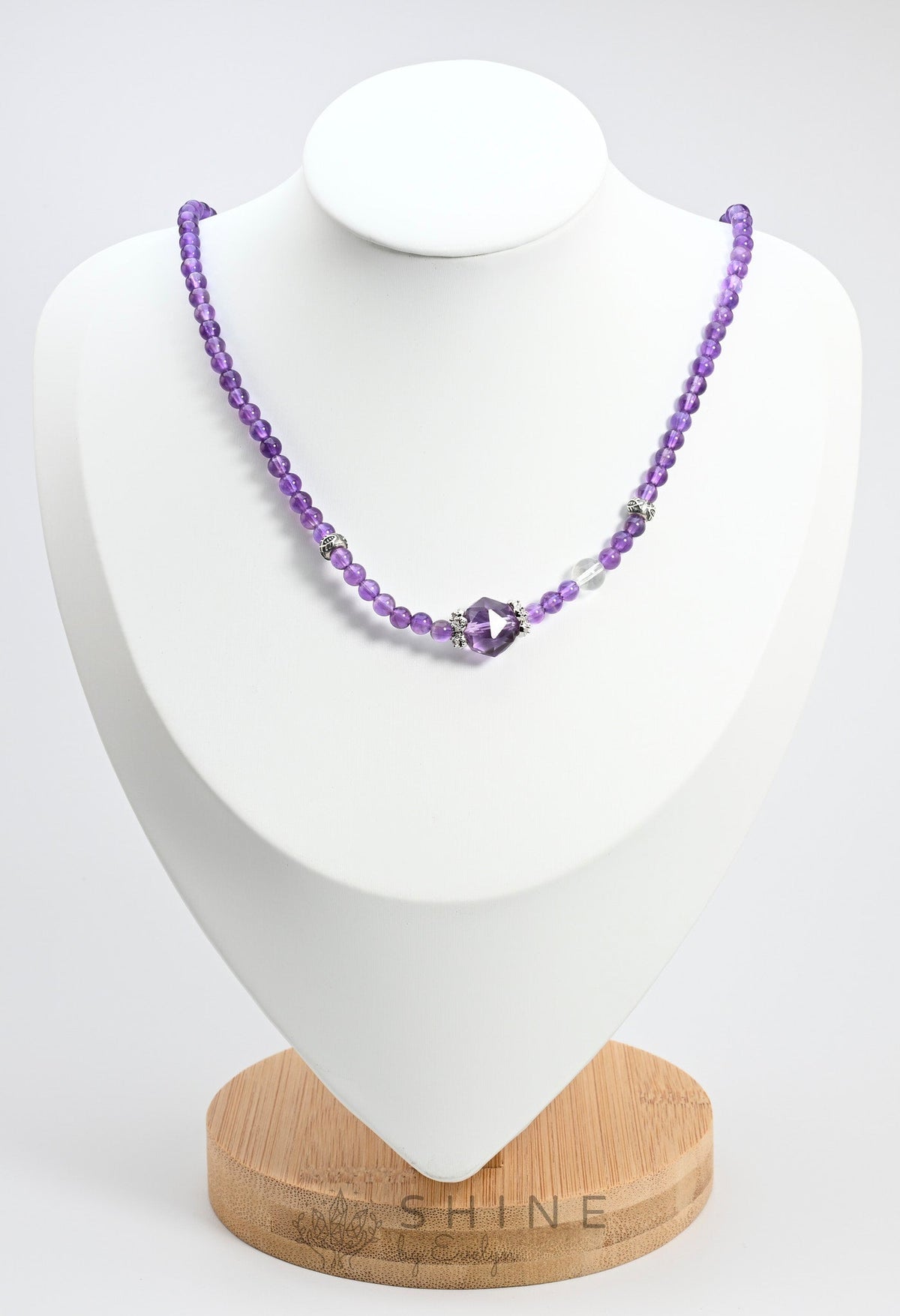 Amethyst Beaded Neklace - Shine by Evelyn - C0962