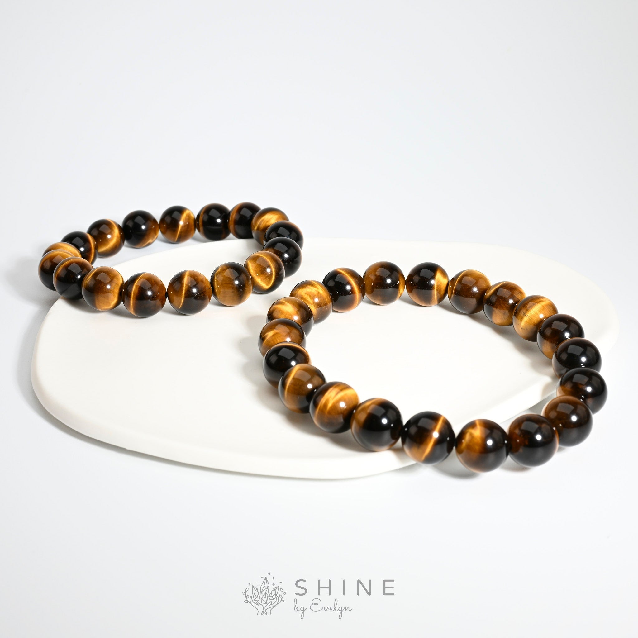 Lightning Tiger's Eye Bracelet - 7A 12MM Beads - Handcrafted - Shine by Evelyn - C0695