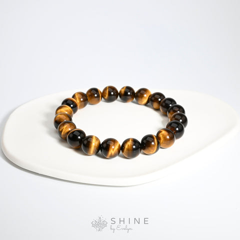 Lightning Tiger's Eye Bracelet - 7A 12MM Beads - Handcrafted - Shine by Evelyn - C0695