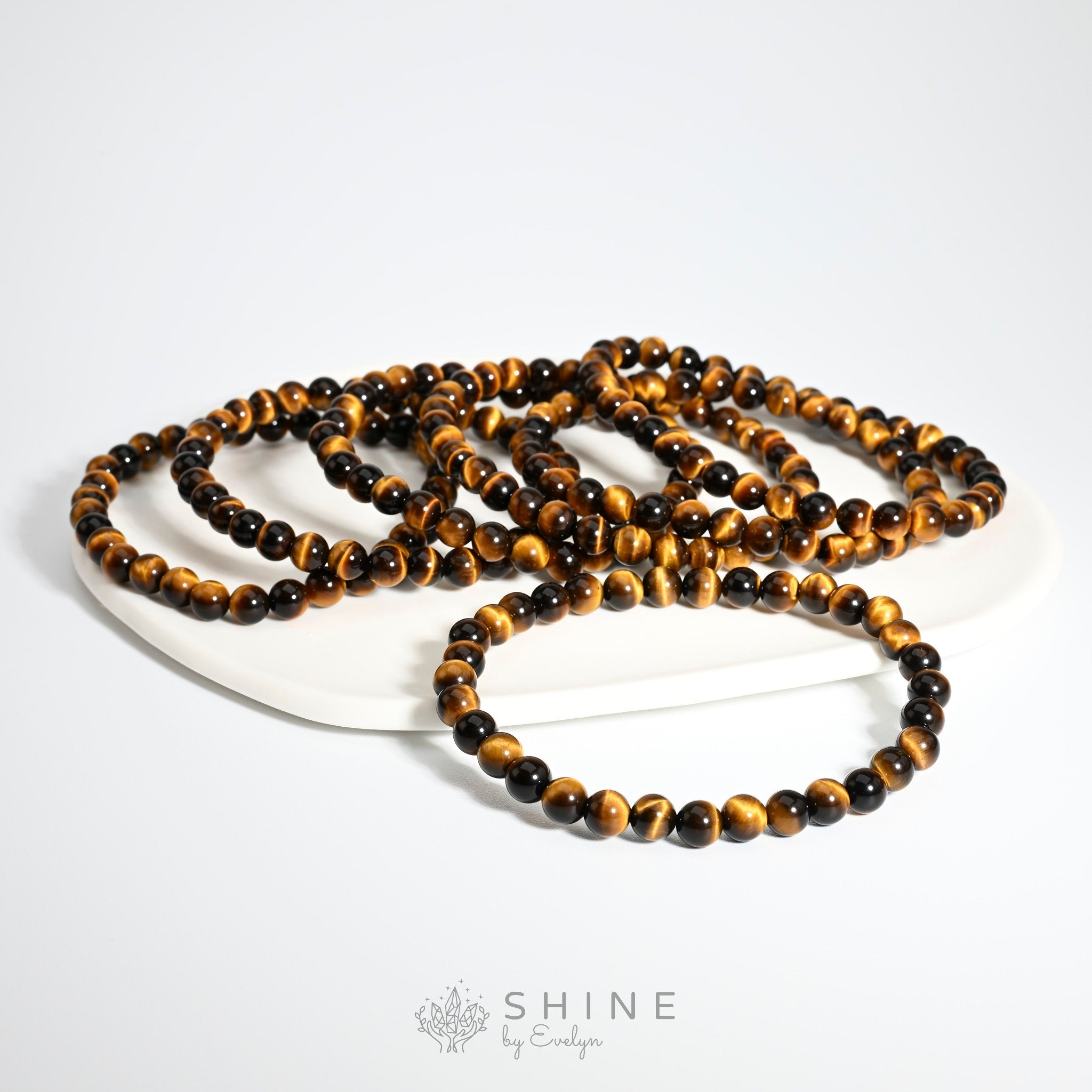 Lightning Tiger's Eye Bracelet - 7A 6MM Beads - Handcrafted - Shine by Evelyn - C0672