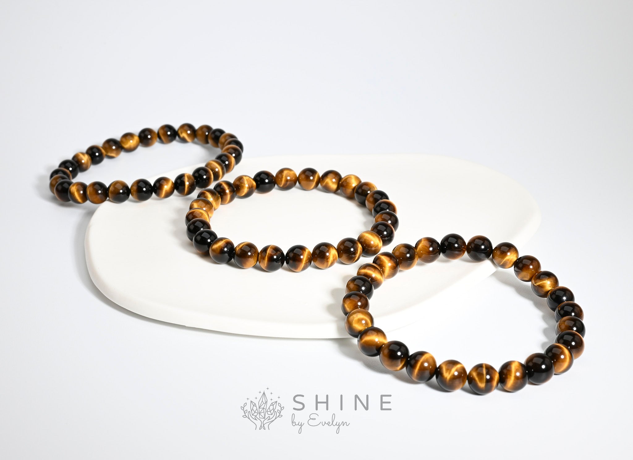 Lightning Tiger's Eye Bracelet - 7A 8MM Beads - Handcrafted - Shine by Evelyn - C0679