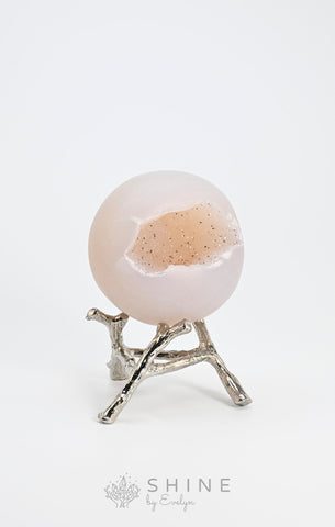 White Light Agate Crystal Sphere - Shine by Evelyn - C0905